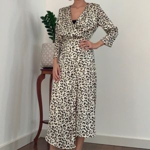 Zara Animal Print Wrap Dress